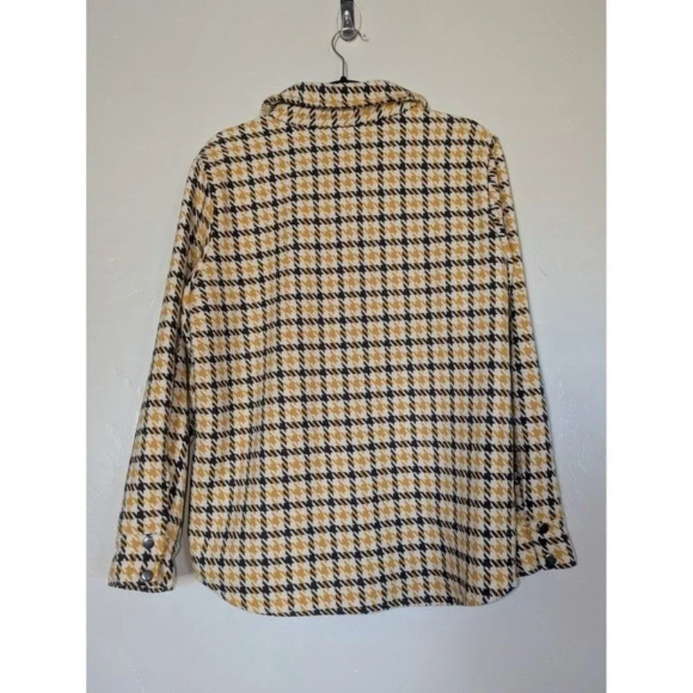 BB‎ Dakota Shacket Womens Medium Houndstooth Snaps Wool Blend Jacket Shirt Fall